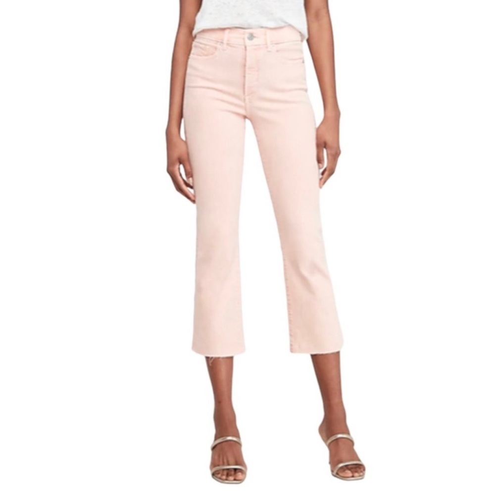NWT Express High Waist Cropped Flare Leg Jeans Raw Hem Stretch Sz 2